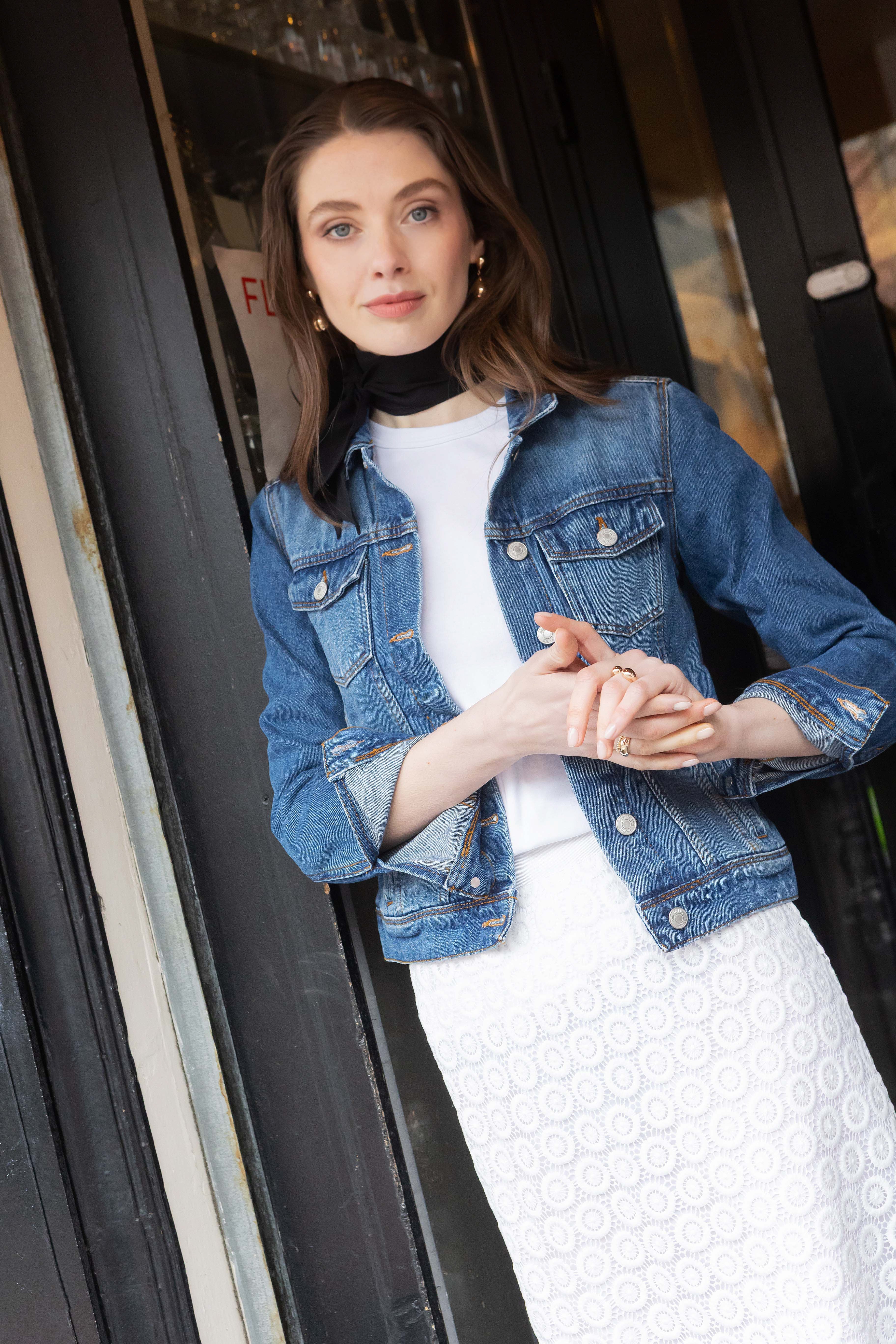 Veste en jean Amour bleu