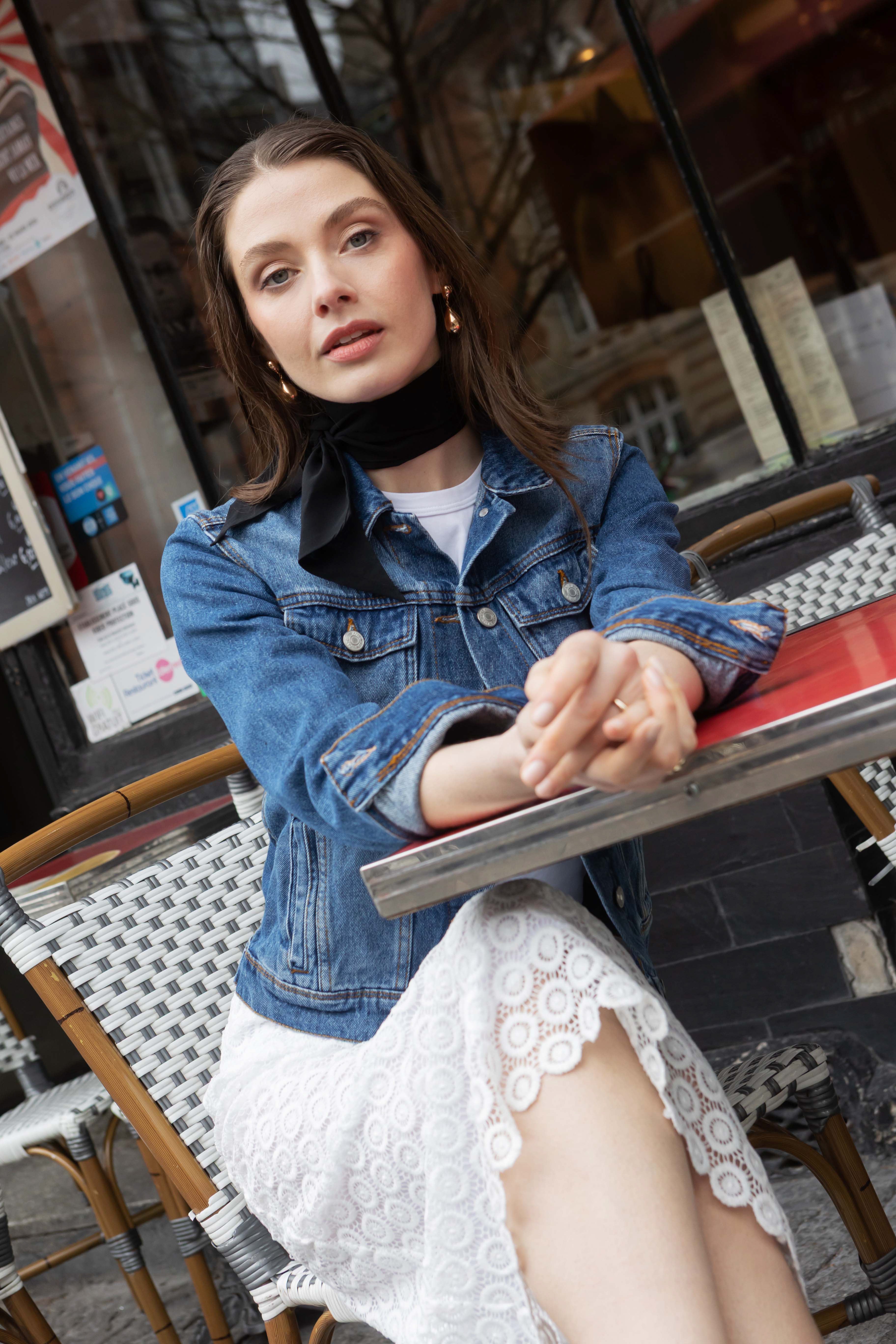 Veste en jean Amour bleu