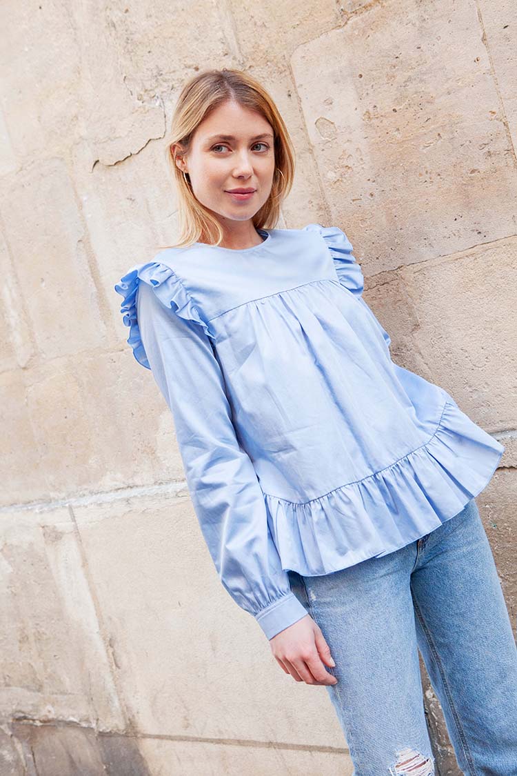 Blouse Lana noir popeline