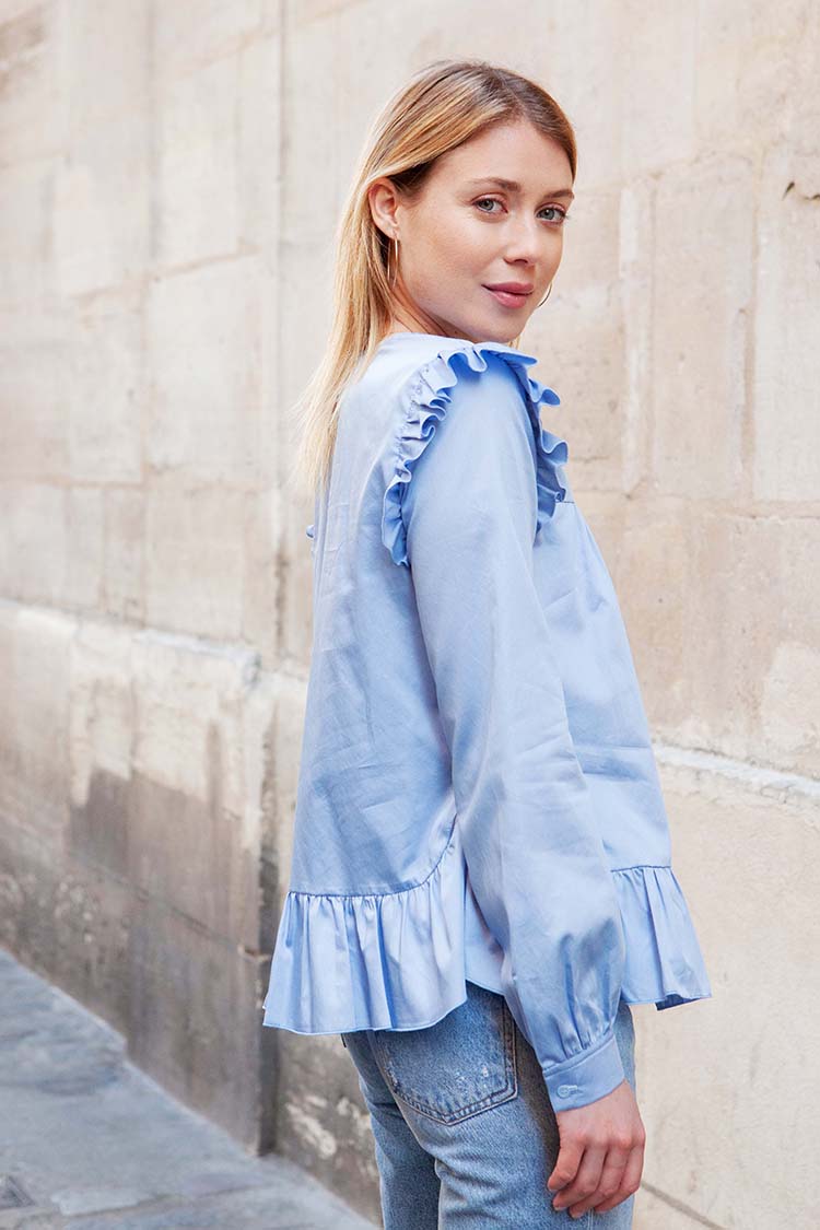 Blouse Lana noir popeline