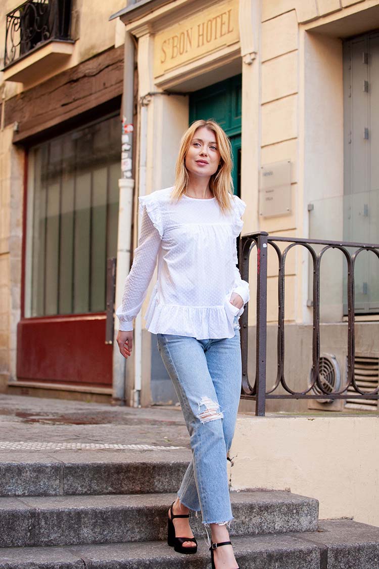 Blouse Lana noir popeline