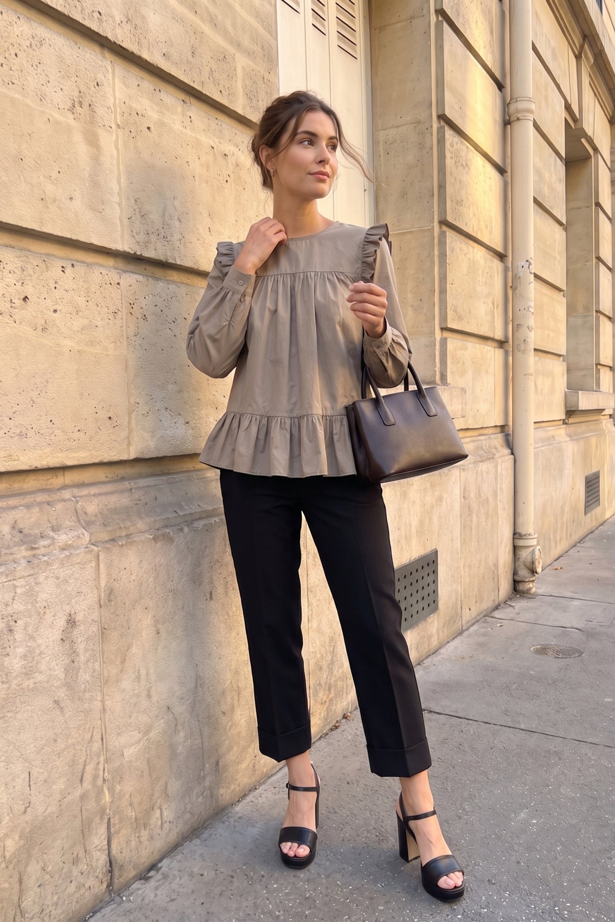 Blouse Lana noir popeline