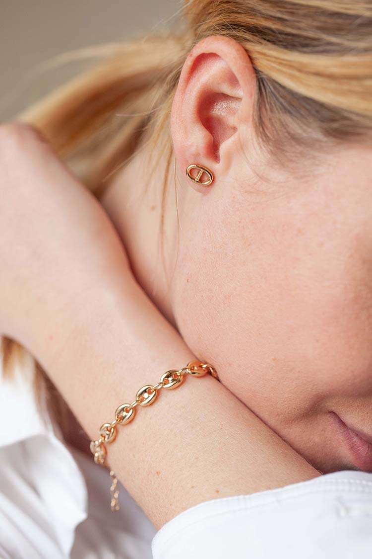 Shamballa earrings gold