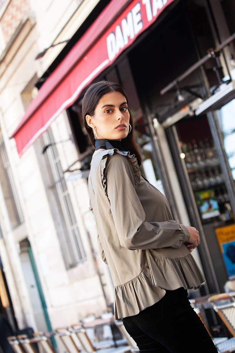 Blouse Lana noir popeline