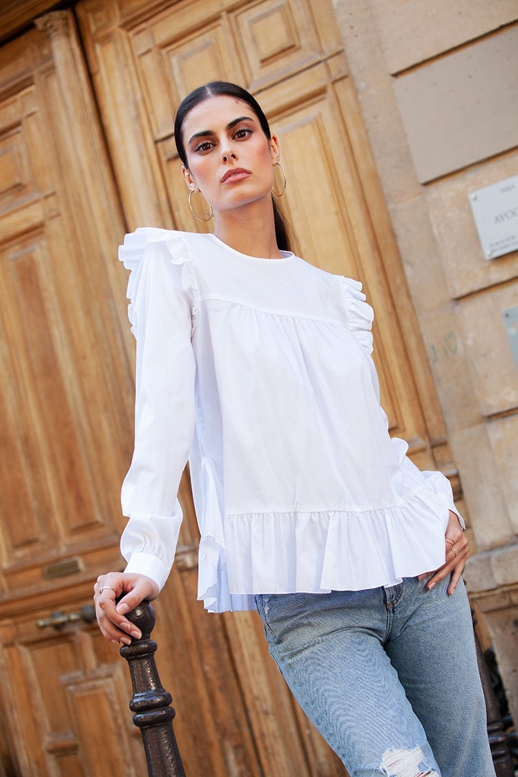 Blouse Lana noir popeline