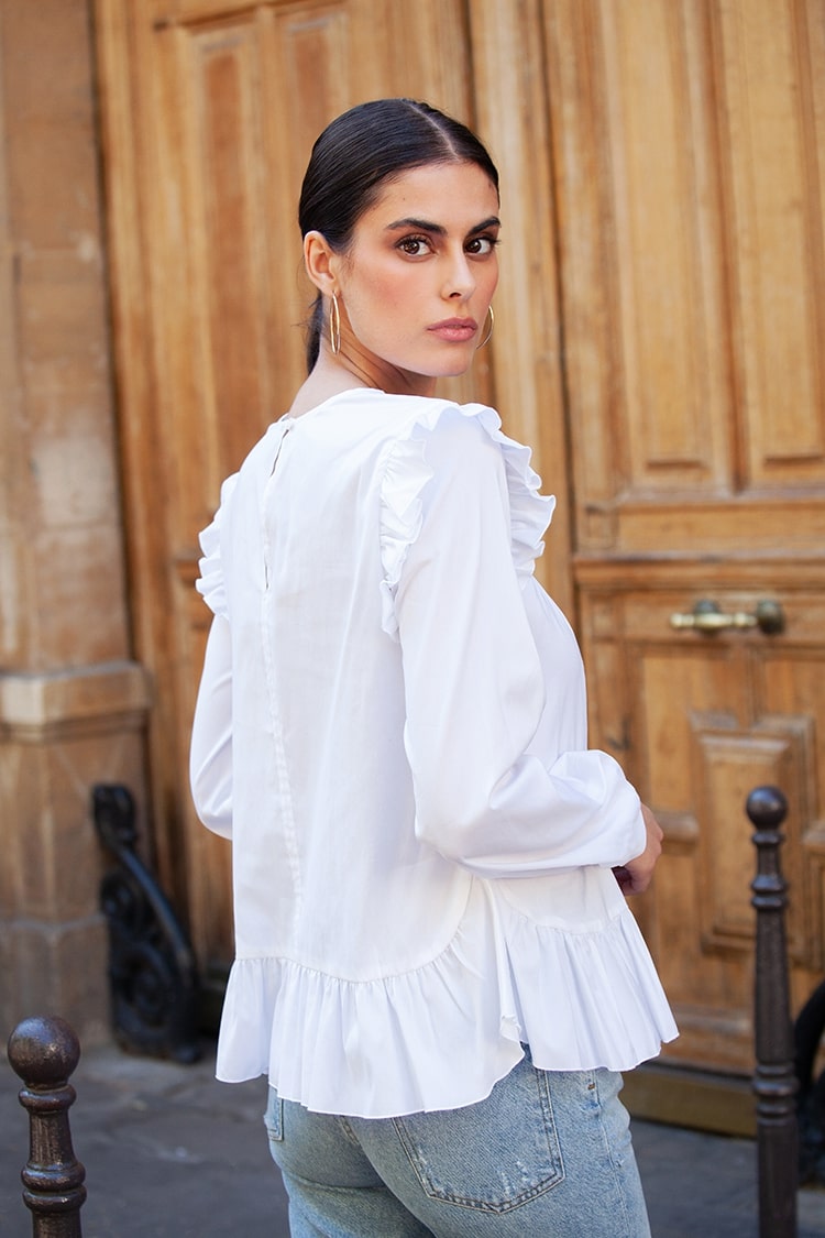 Blouse Lana noir popeline