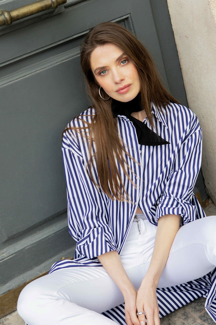 Dress Michelle blue/white stripes