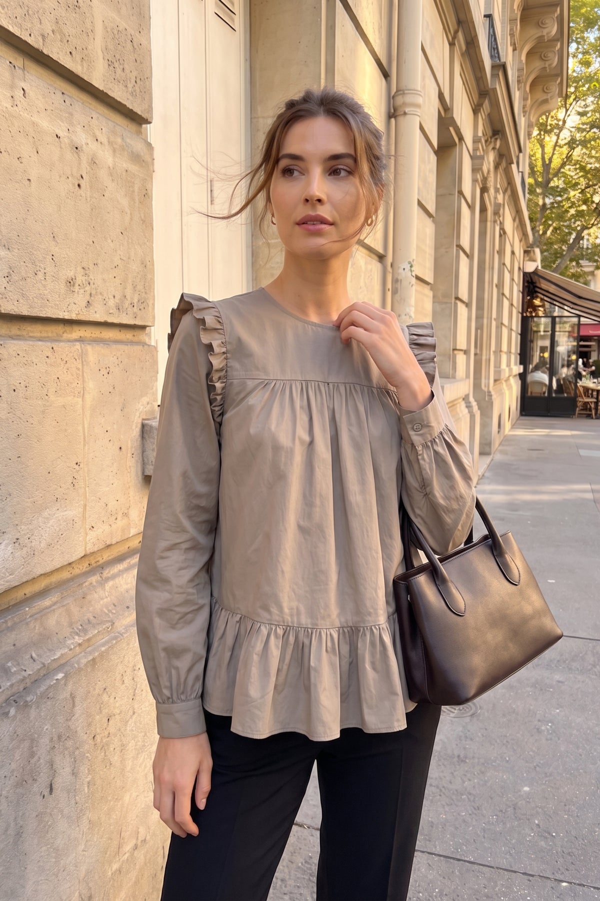 Blouse Lana noir popeline