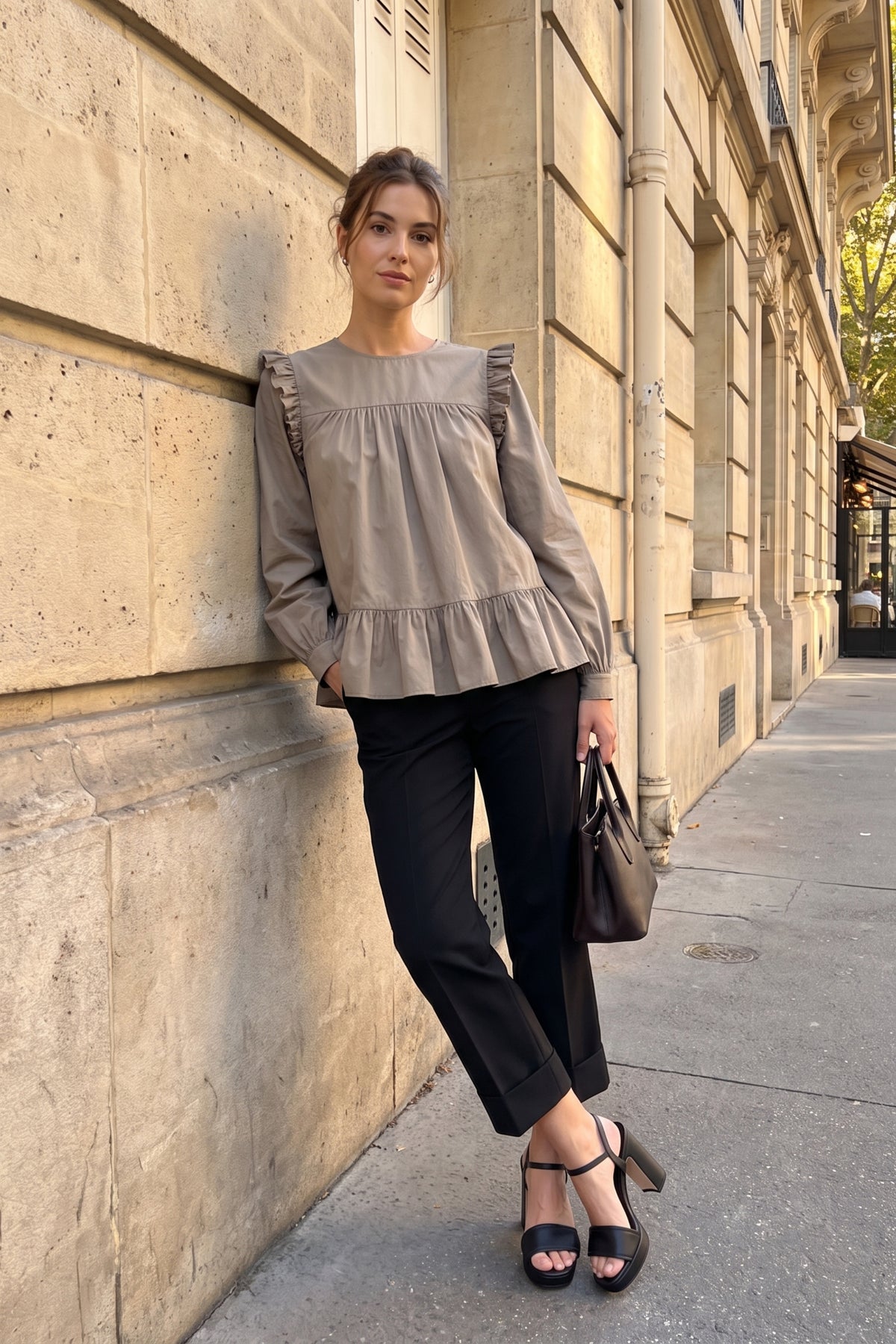 Blouse Lana noir popeline