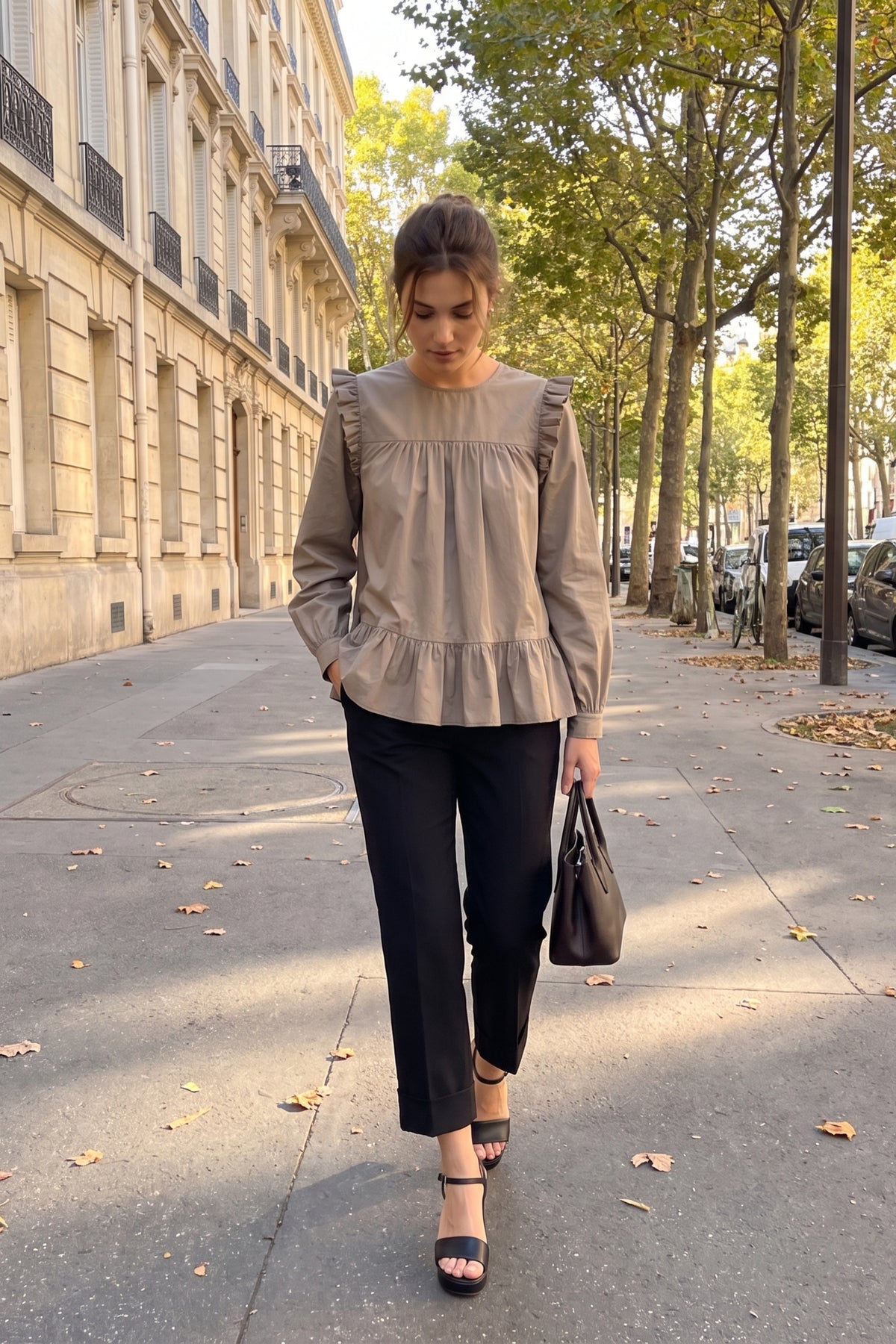 Blouse Lana noir popeline