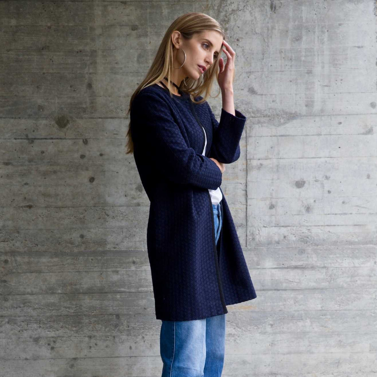 Manteau léo bleu