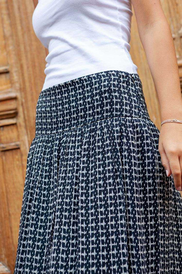 Skirt Kenza black/cream print