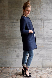 Manteau léo bleu