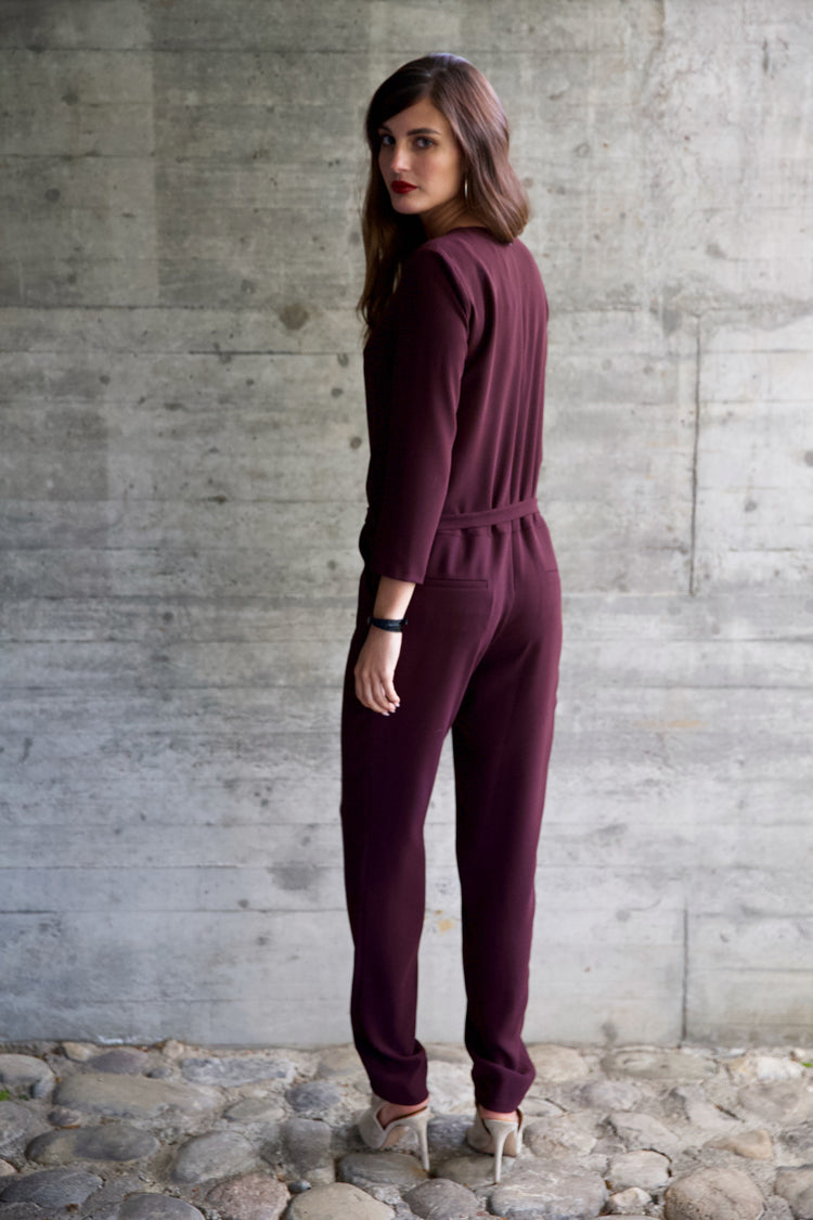 Overall Colombine aubergine 