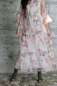 Robe Garance fleurie rose